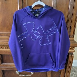 Girls Under Armour hoodie size youth XL purple & black EUC